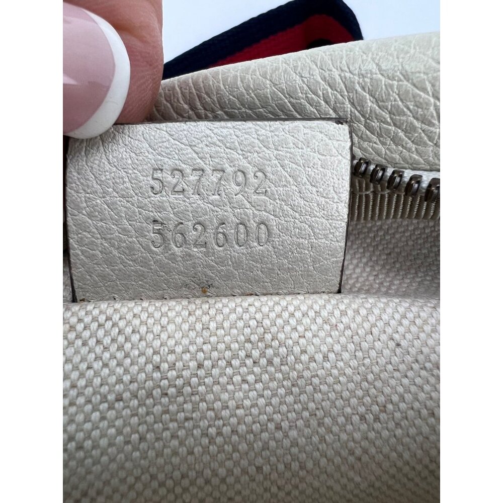 Gucci Logo White Leather Web Belt Sling Bag - Picture 3 of 12